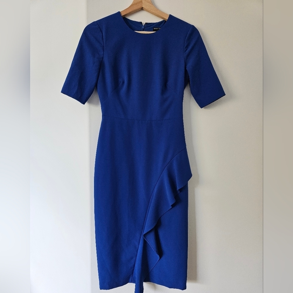 Maggy London Blue Asymmetrical Sheath Dress